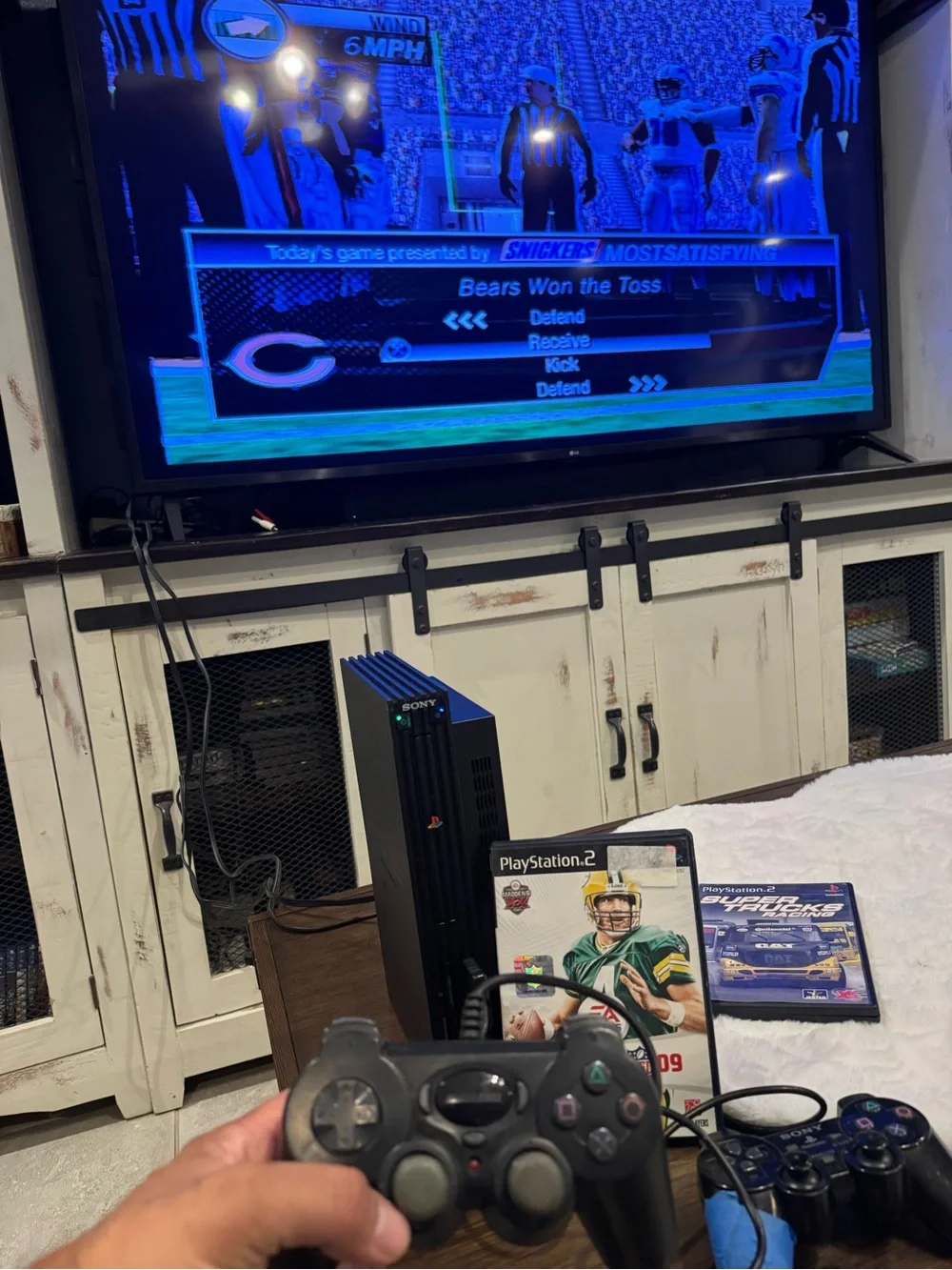 Sony PlayStation 2 Slim Black Console Bundle with Dual Controllers 2 games